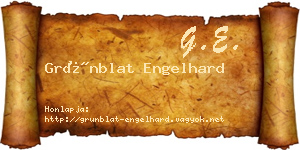 Grünblat Engelhard névjegykártya